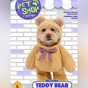 NWT Rubie's Pet Shop Walking Teddy Bear Dog Costume Sz XS - Light Brown/Tan